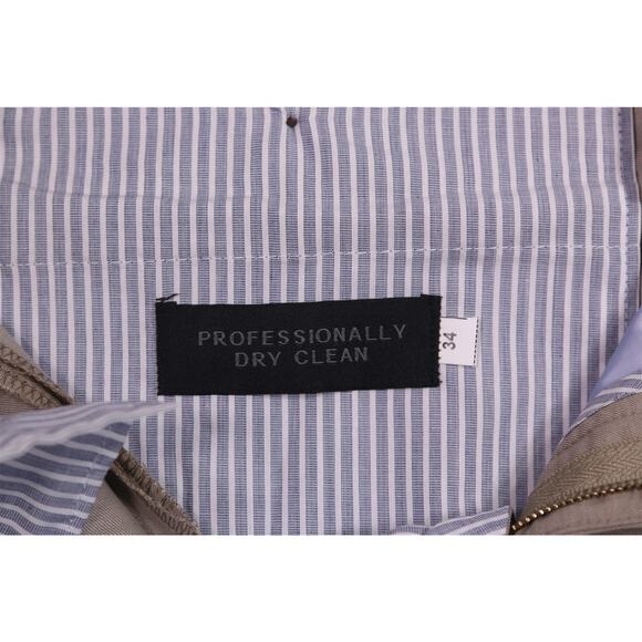 Berle Taupe Wool Stretch Flat Front Dress Pants Trousers 34 x unhemmed New - Picture 7 of 8